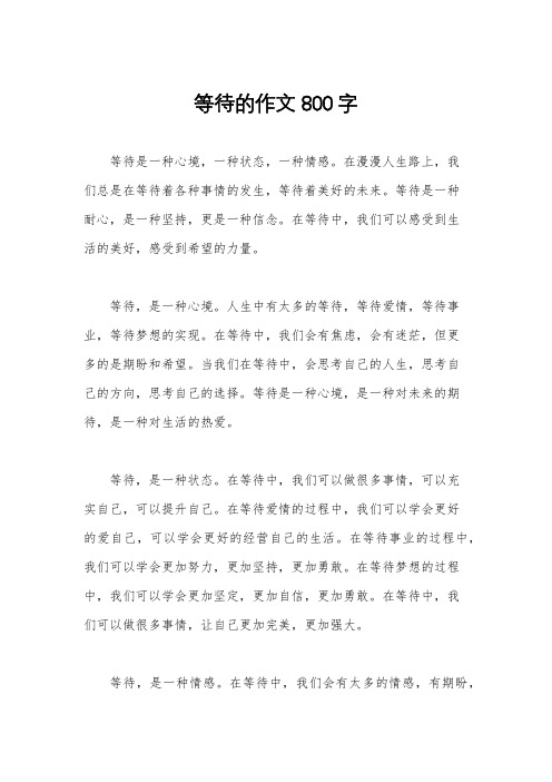 等待的作文800字