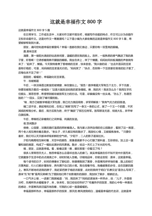 这就是幸福作文800字5篇