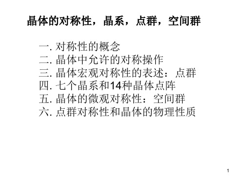 高二物理竞赛晶体的对称性,晶系,点群,空间群课件