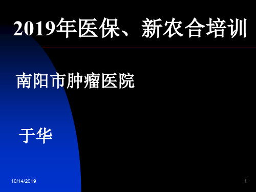 2019年河南医保、农合培训课件