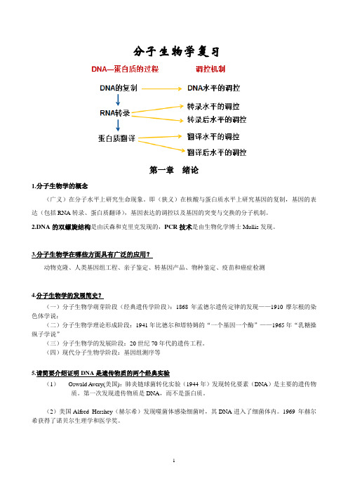 分子复习总提纲讲解