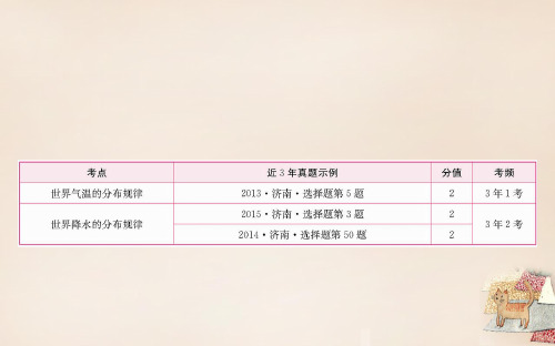 2016中考地理总复习 七年级 第三章 天气与气候(第4课时 气温 降水)课件