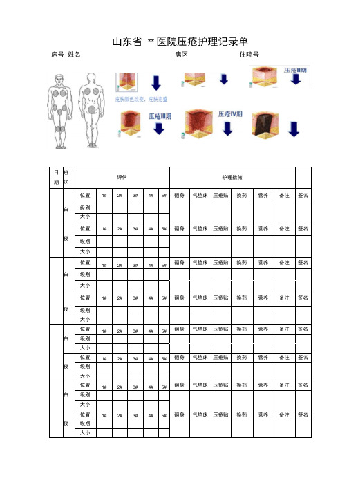 压疮护理记录单模版