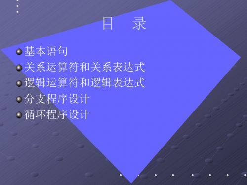 C语言程序设计基本语句和程序结构流程控制、执行精品资料