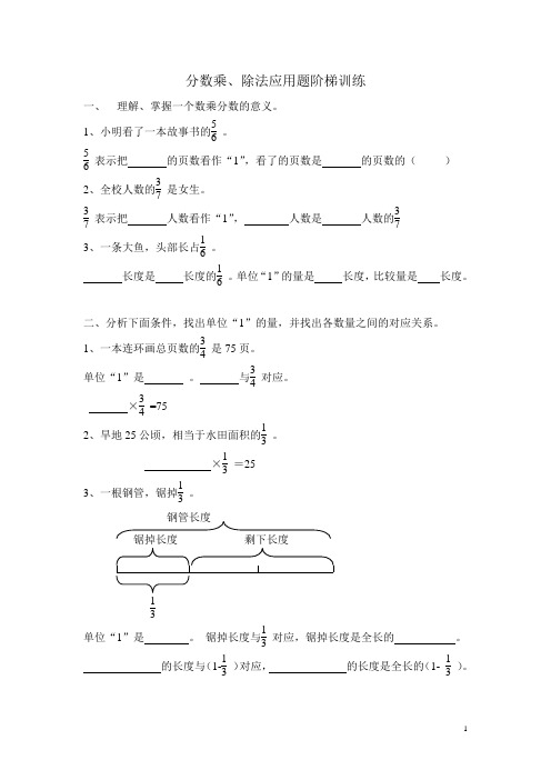 分数乘、除法应用题阶梯训练