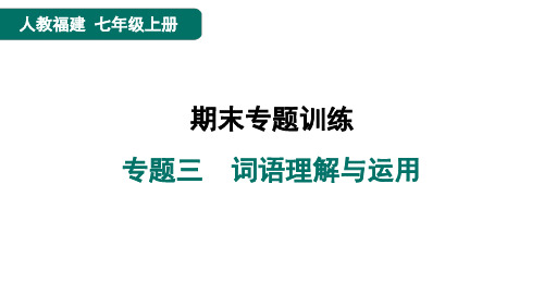 七年级语文上册专题三词语理解与运用点训人教福建课件