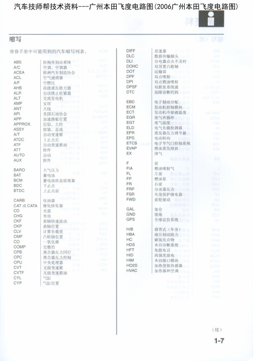 广州本田飞度电路图(2006广州本田飞度电路图)