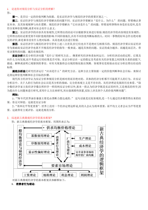 微观经济学考试题答案--终极