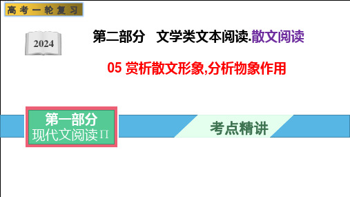 赏析散文形象,分析物象作用象 文学类阅读 2024年高考语文一轮复习全考点