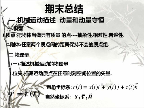 大学物理期末总结(第一学期)ppt课件