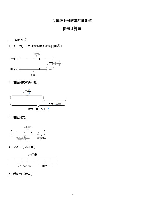 六年级上册数学专项训练——图形题