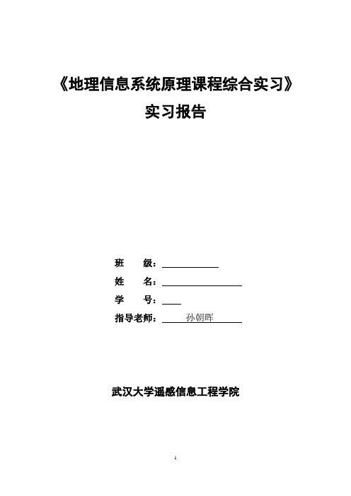 《地理信息系统原理课程综合实习》实习报告