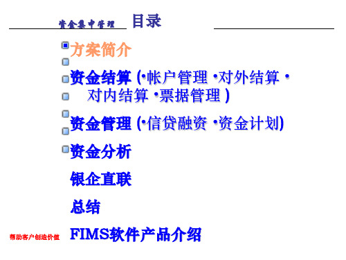 XX集团的资金集中管理培训资料PPT