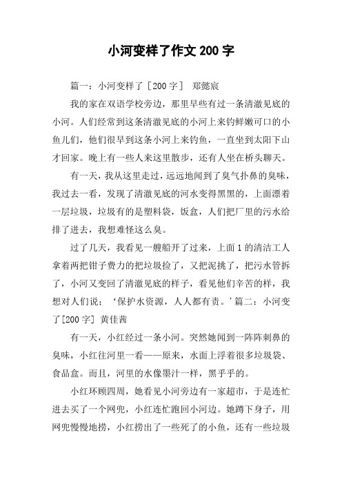 小河变样了作文200字