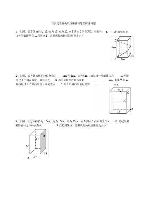 勾股定理解决最短路径问题及折叠问题