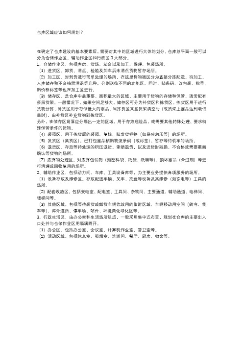 仓库区域应该如何规划?