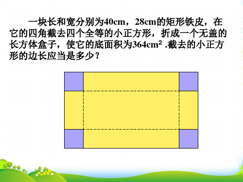 湘教版九年级数学上册《一元二次方程》课件(共11张PPT)