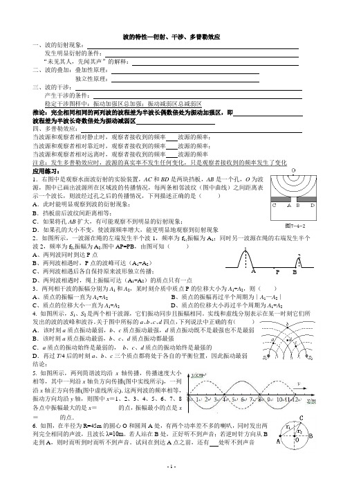 波的衍射、干涉和多普勒效应、折射