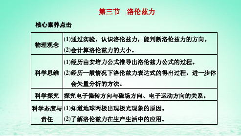 2022秋新教材高中物理第一章磁场第三节洛伦兹力课件粤教版选择性必修第二册