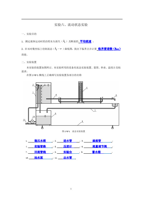 工程流体力学实验-流动状态