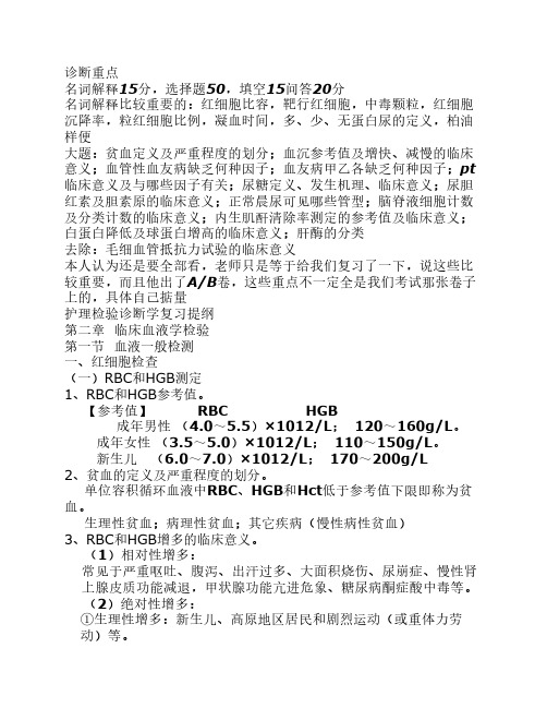 护理学诊断提纲整理