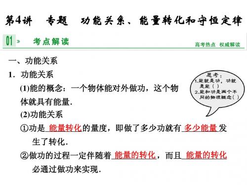 2014年《步步高》高三物理一轮复习课件(江苏专用) 第四章 第4讲 专题 功能关系、能量转化和守恒定律