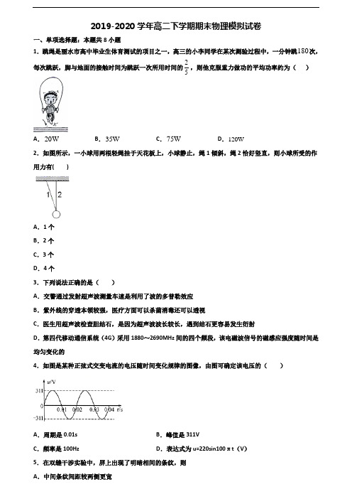 [合集5份试卷]2021云南省昭通市高二物理下学期期末学业水平测试试题