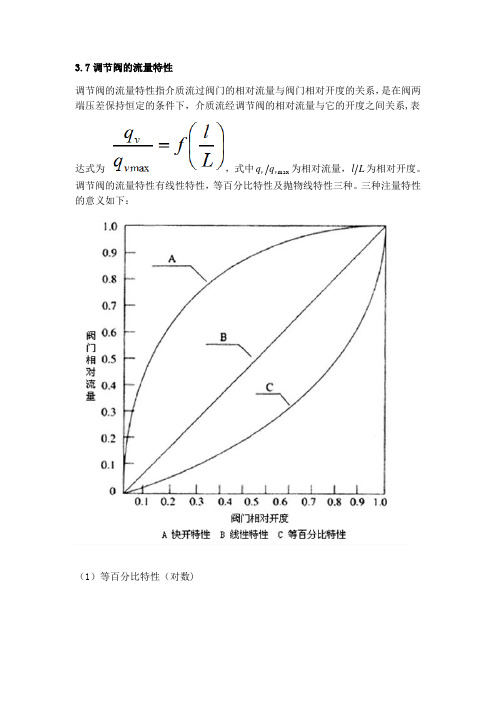 调节阀的流量特性