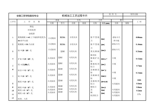 等臂杠杆课程设计 机械加工工艺过程卡片