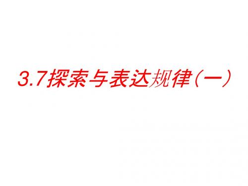 山东省东平县斑鸠店镇中学六年级数学上册3.7探索与表达规律课件1鲁教版五四制