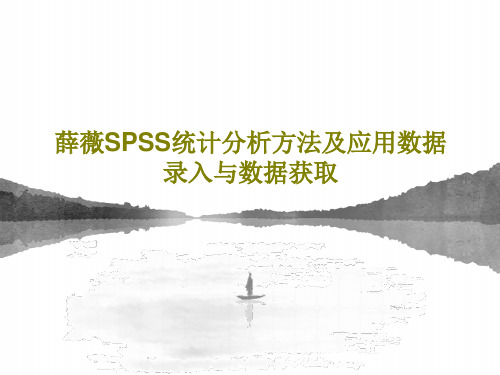 薛薇SPSS统计分析方法及应用数据录入与数据获取48页PPT