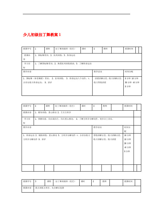 少儿初级拉丁舞教案1全解