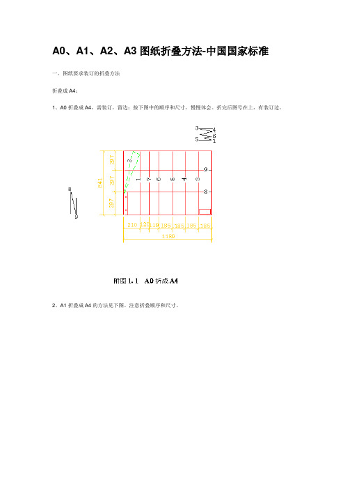 A0、A1、A2、A3图纸折叠方法