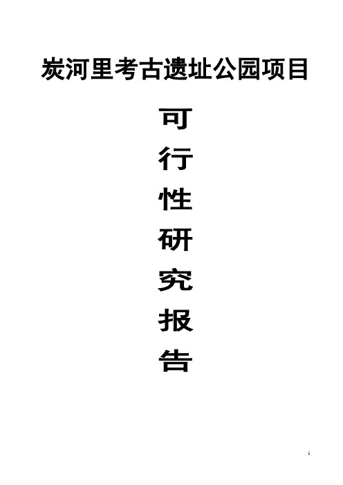 炭河里考古遗址公园项目可行性报告