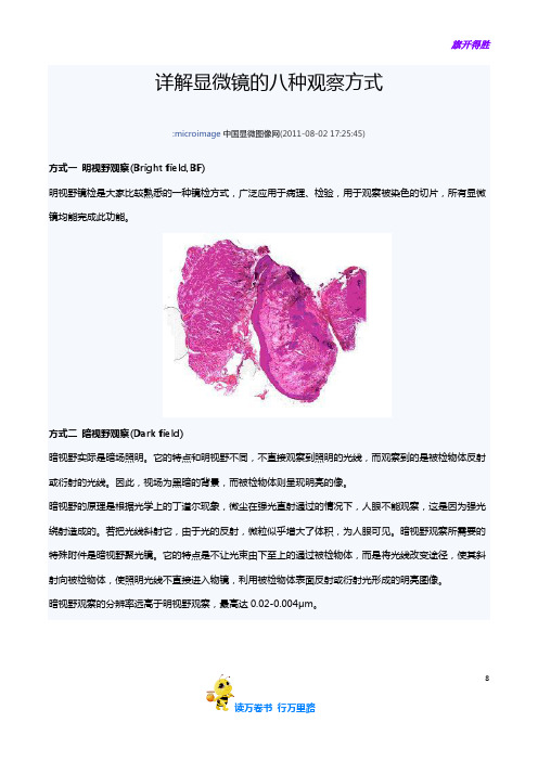 详解显微镜的八种观察方式