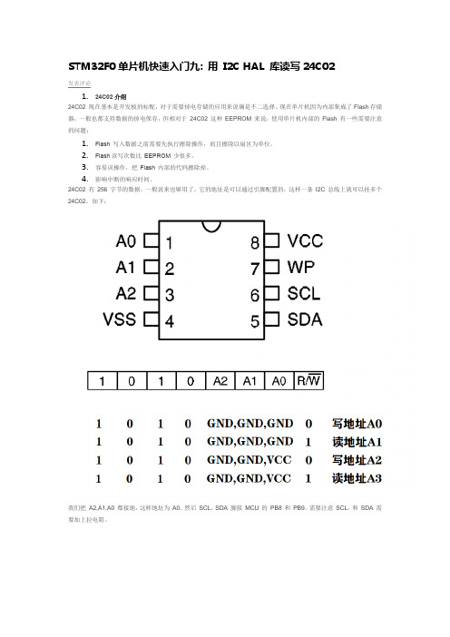 STM32F0单片机用 I2C HAL 库读写24C02