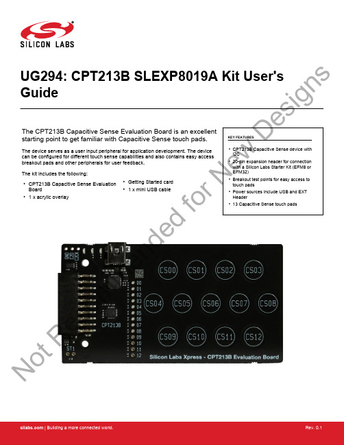 CPT213B 电容触摸感应评估板用户指南说明书