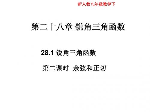 人教版九年级数学下第二十八章锐角三角函数28.1锐角三角函数余弦与正切(共22张PPT)