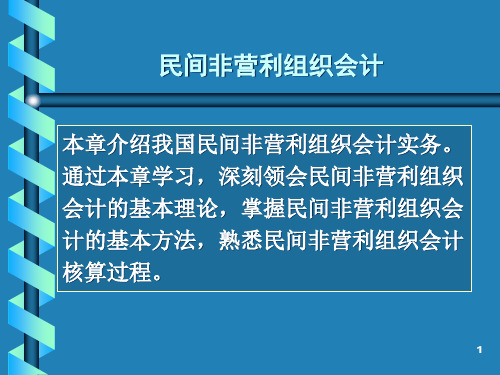 民间非营利组织会计