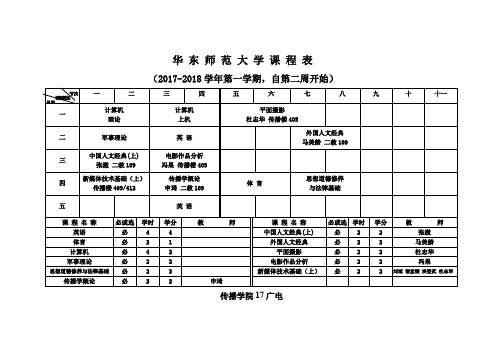 华东师范大学课程表