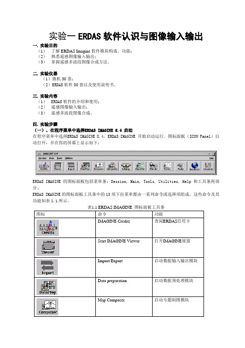 实验一ERDAS软件认识与图像输入输出