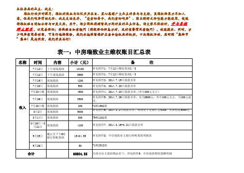 中房账目汇总表(10张汇总)