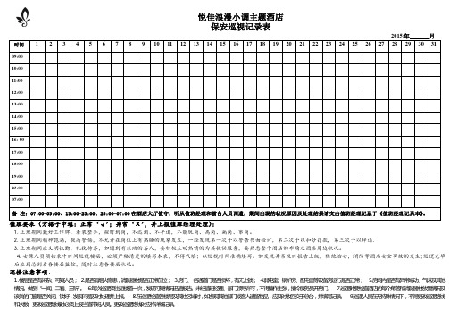 保安楼层巡视记录表