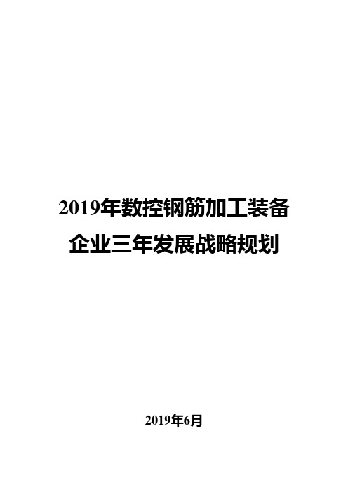 2019年数控钢筋加工装备企业三年发展战略规划