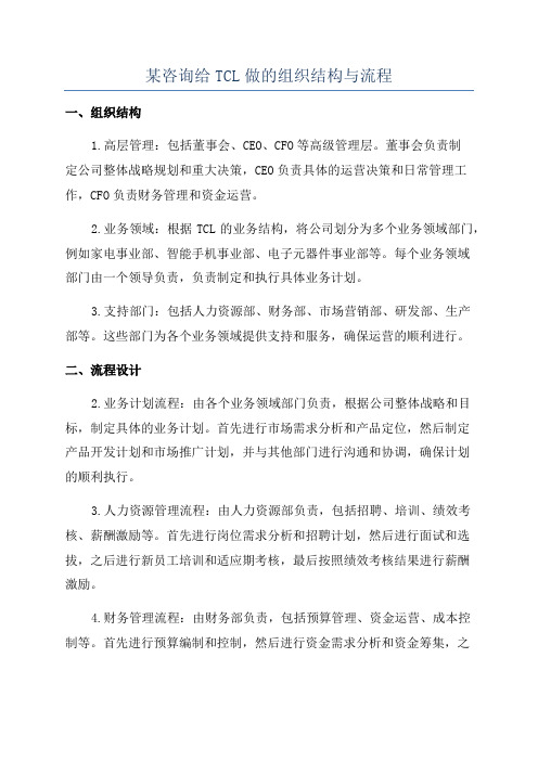 某咨询给TCL做的组织结构与流程