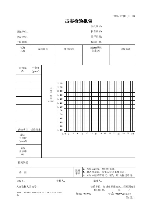 击实检验报告