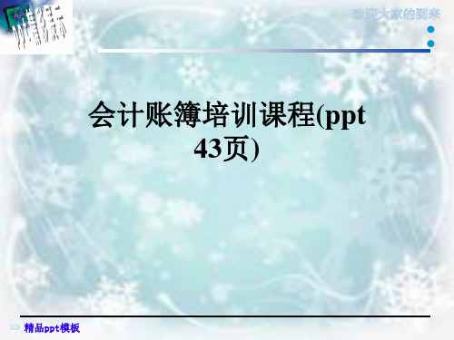 会计账簿培训课程(ppt 43页)