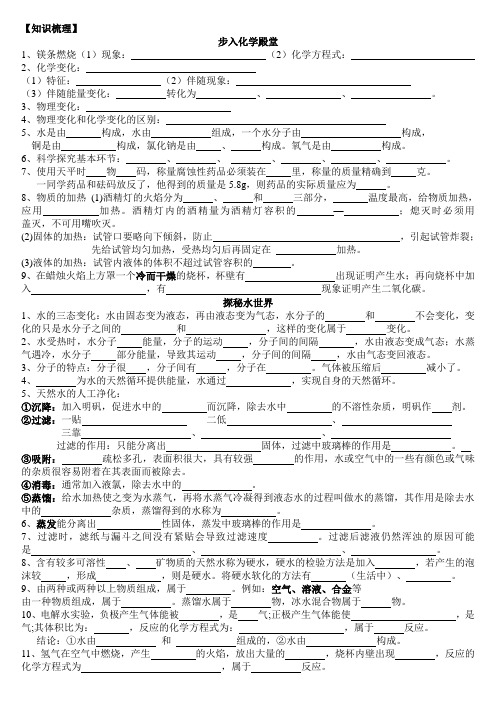 九年级化学知识点大全(鲁教版)