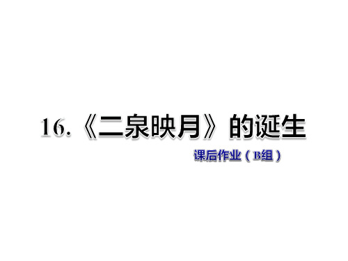 教科版六年级语文上册课件-第16课 《二泉映月》的诞生 作业B组