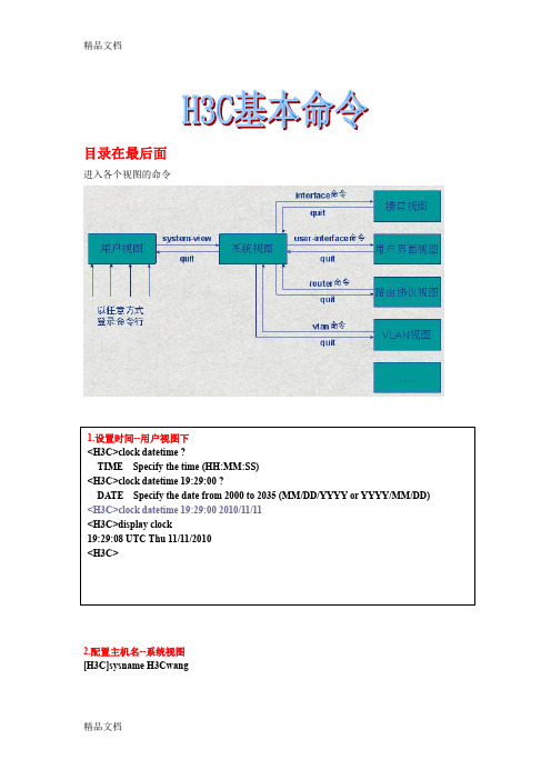 最新H3C实验报告大全【含18个实验】0-基本命令资料